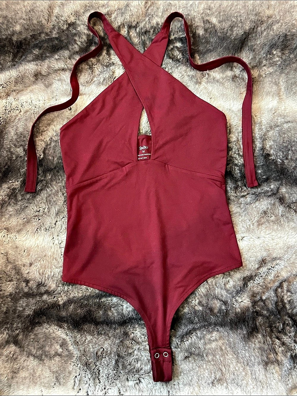 ReoRia One-Piece Bodysuit in Burgundy Size Medium Like New